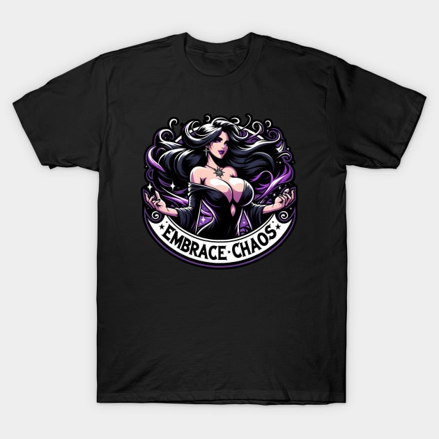 Embrace Chaos - Beautiful Sorceress - Dark Fantasy T-Shirt by Fenay-Designs